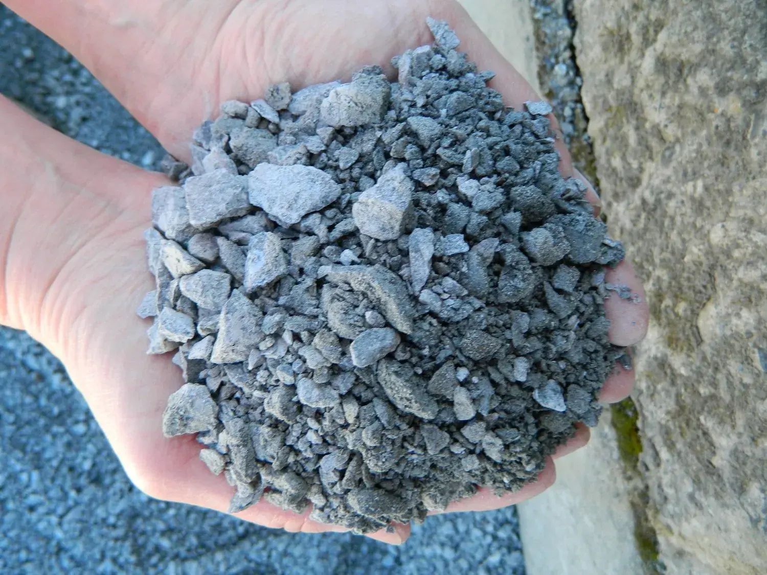 Blue 5/8" Minus Crushed landscape material