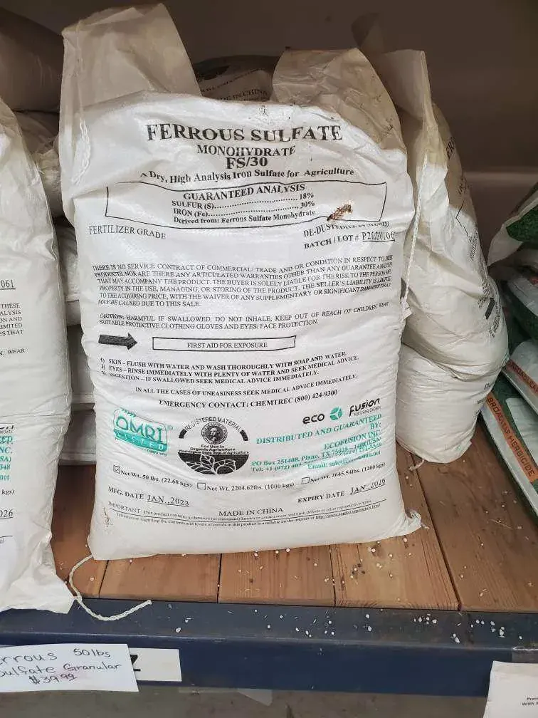 Ferrous Sulfate Lawn Moss Out landscape material
