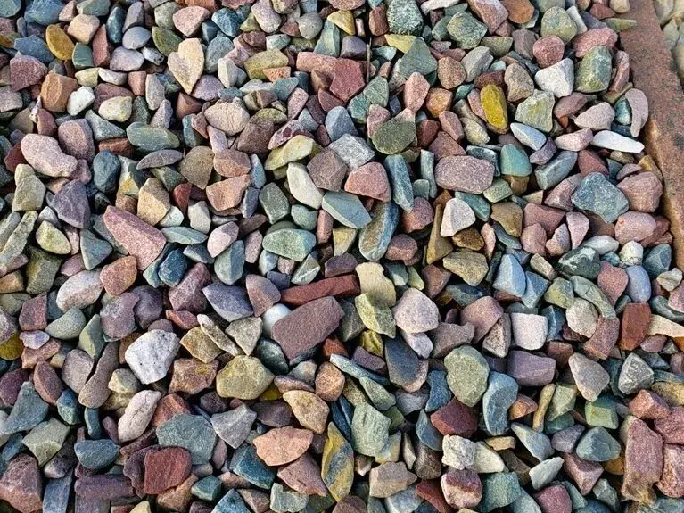 Crushed Rainbow Rock landscape material